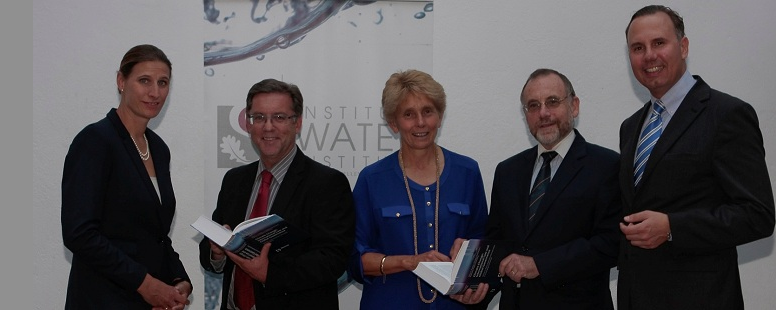 Dr Katharina Ruppel-Schlichting, Proff. Eugene Cloete, Sonia Human, Christian Roschman and Oliver Ruppel at the launch of both the Climate Change: International Law and Global Governance book and the Development of the Rule of Law Programme (DROP). Photo: Adrian Baillie-Stewart.