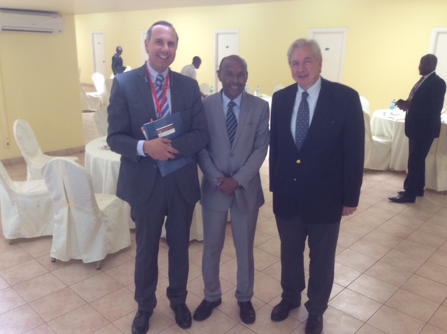 Prof. Oliver Ruppel, Director of DROP, Hon. Justice Abdulqawi Yusuf, Vice President of the International Court of Justice and Ambassador Egon Kochanke, Germany Ambassador to the Republic of Tanzania