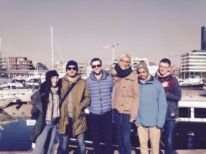 Fellow exchange students at the Antwerp port