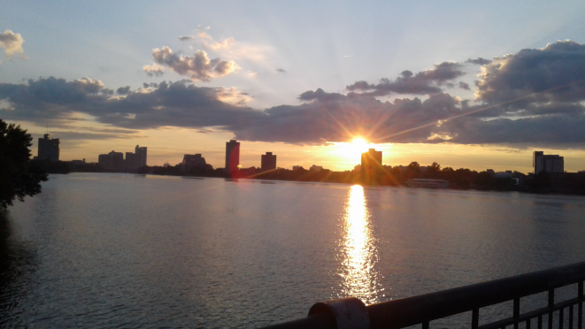 A sunset view over the Charles River 