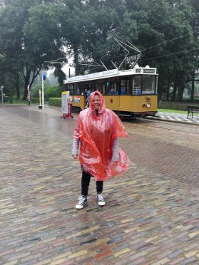The orange plastic ponchos made excellent raincoats, Radboud University also provided us with umbrellas.