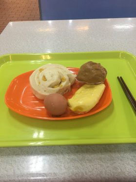 Breakfast in the canteen 