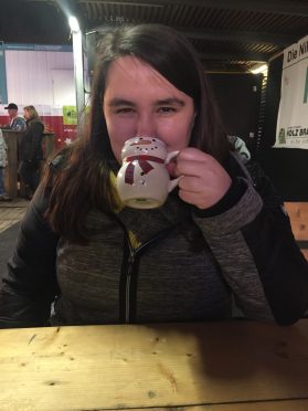 Enjoying Glühwein at the local Christmas market in Reutlingen