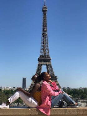 Thoko with her sister in Paris
