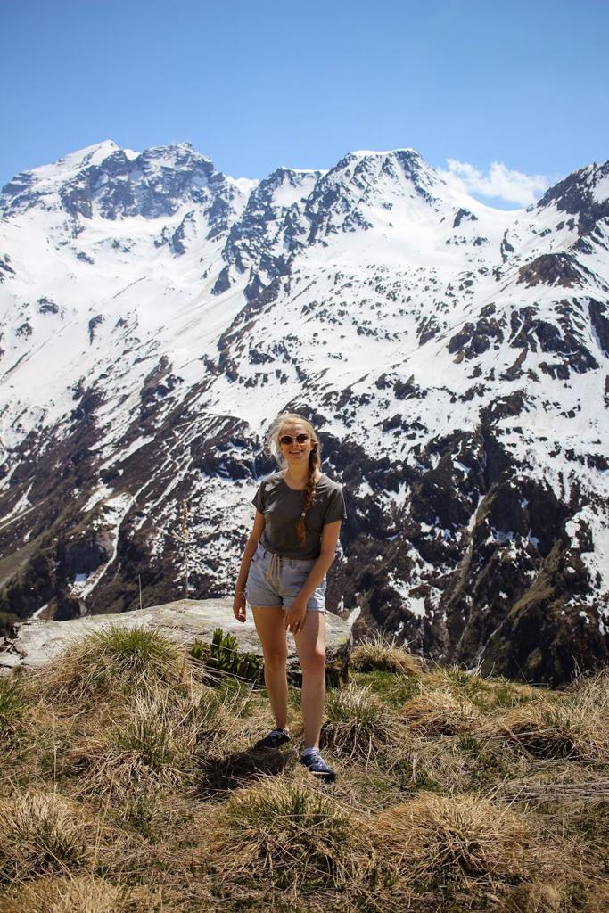 Maria and the Swiss mountains