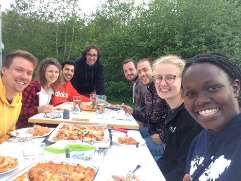 Daphne Wabule making friends in Norway