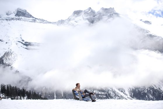 James taking in the Snowy view