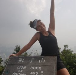 Gabi enjoying a casual hike in the chinese mountains