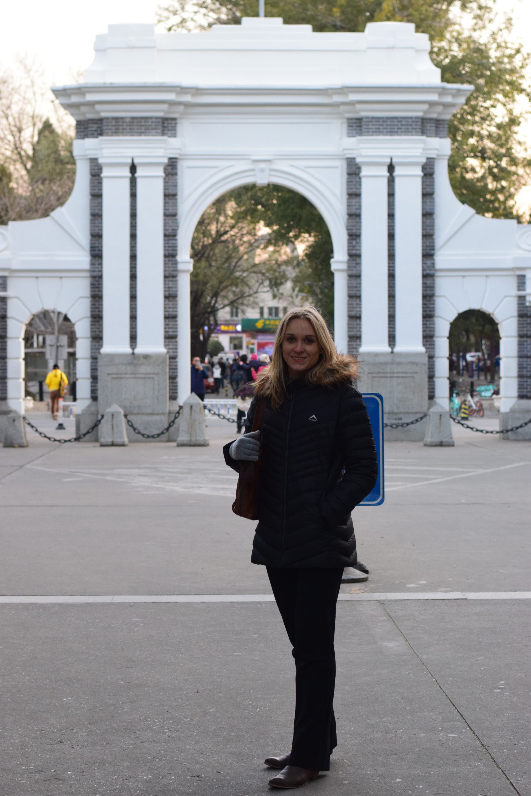 Joanie Geldenhuys at Tsinghua University in Beijing, China