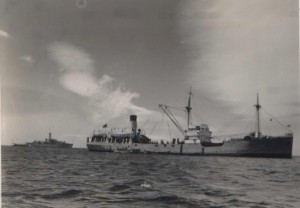 S.S. Gamtoos and the H.M.S.A.S. Natal off Marion Island, January 1948