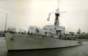 H.M.S.A.S. Natal enters East London Harbour, 13 April 1950