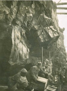 Offloading stores at Gunner's Point, Marion Island, April 1950