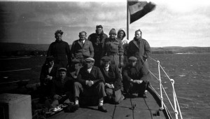 A Crawford, team members and Tristanites on board Good Hope