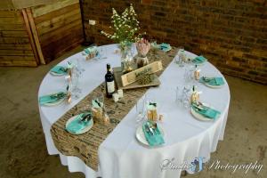 Louw Wedding: each table had a different Marion Island hut name. 