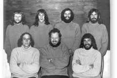 GOUGH 18 (1972-1973): Back (L-R) Mike A. Perks, Jasper M. Hoon, Gideon J. le Roux, Dudley I. Rowswell; Front: Pat H. Vosloo, Chris Hatting, Johan J. Neethling.