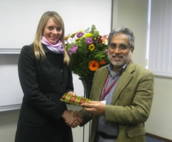 Anke Rohwer winning best oral presentation