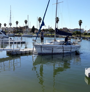 Encapsulated yacht in Port Owen marina