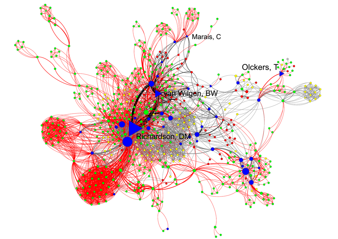 Visual representation of collaboration networks