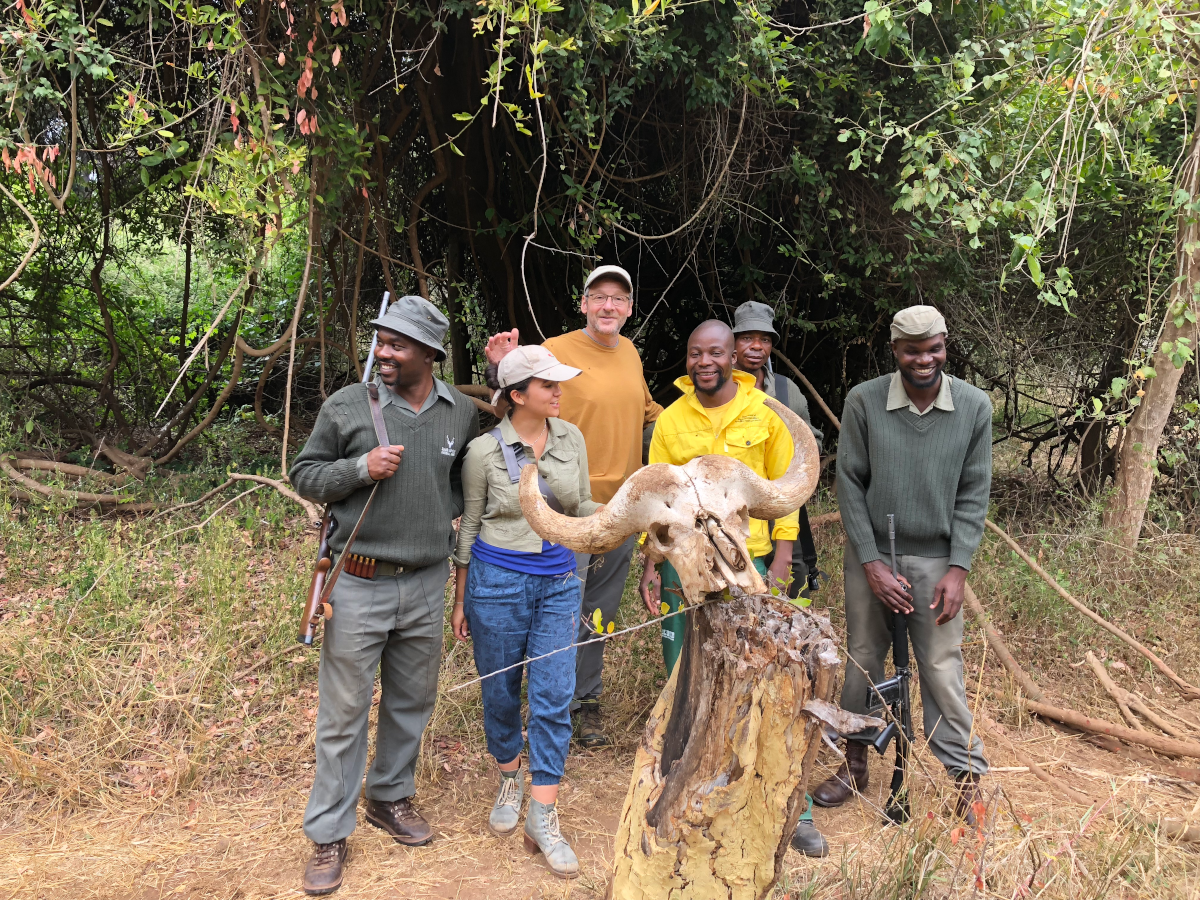 The team collecting invasive alien plant samples in the Kruger National Park