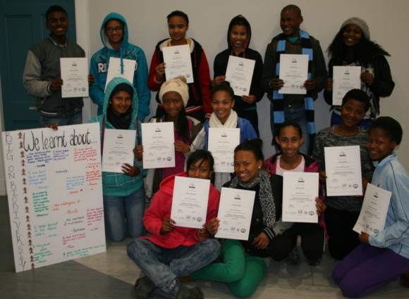 Learners attending the Big on Biodiversity workshops sharing what they have learnt during the week.