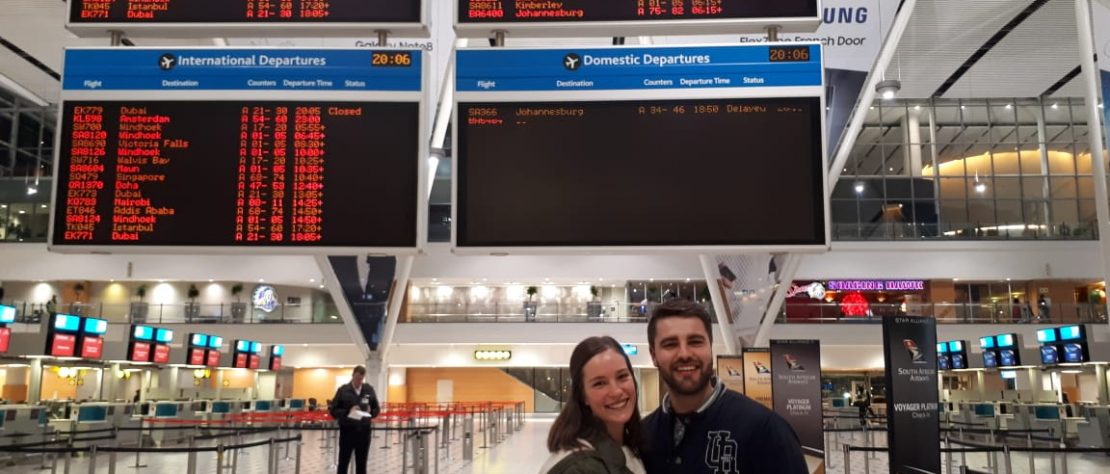 Jeanne at the Cape Town International airport departing for the Netherlands