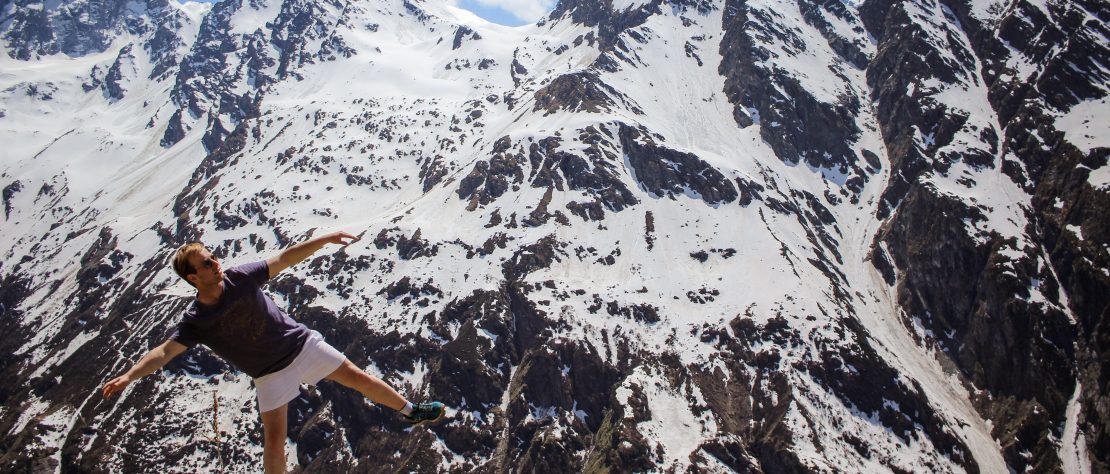 James Smith enjoying a hike in Switzerland